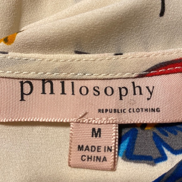 PHILOSOPHY REPUBLIC CLOTHING WOMEN FLORAL MULTICOLOR TOP SIZE M - Picture 2 of 7